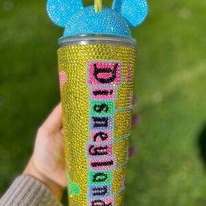 Disneyland Rhinestone Starbucks Tumbler with Blue Ears